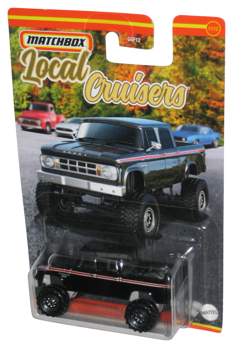 Matchbox Local Cruisers 1968 Dodge D-200 Pickup (2022) Black Toy Truck 11/12
