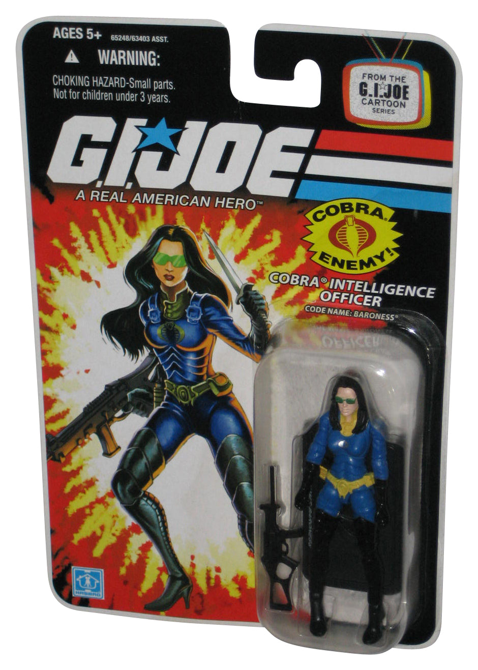 GI Joe Cartoon Series Baroness Cobra Intelligence Officer (2007) Hasbro 3.75 Inch Figure - (Back Card Tear)