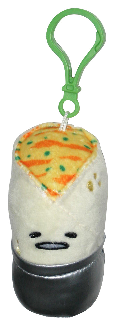 Gudetama Lazy Egg Dangler Bullsitoy 3-Inch Barito Clip-On Plush Keychain