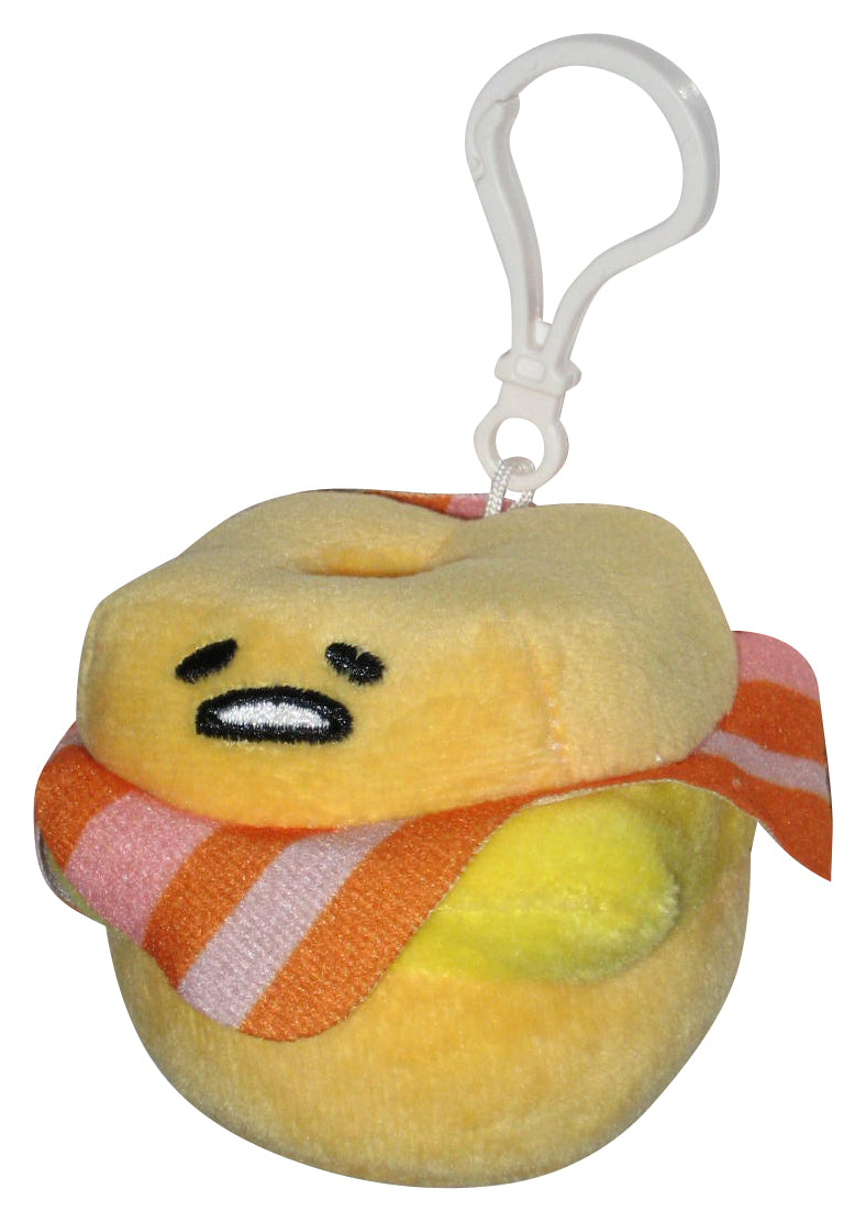 Gudetama Lazy Egg Dangler Bullsitoy 3-Inch Bagel Clip-On Plush Keychain