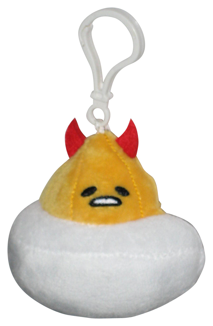 Gudetama Lazy Egg Dangler Bullsitoy 3-Inch Deviled Egg Clip-On Plush Keychain