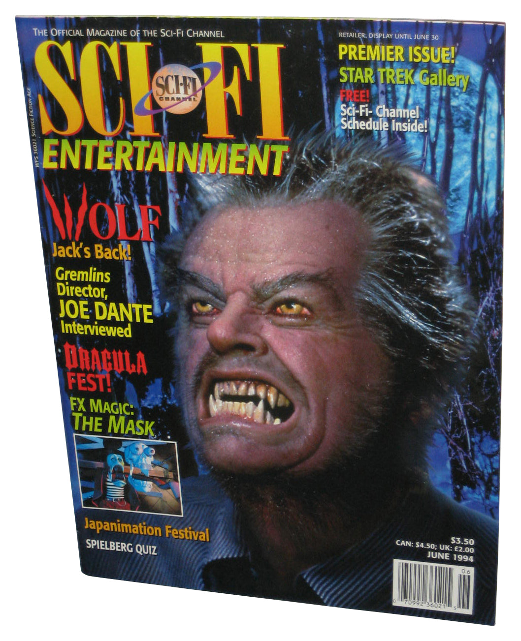 Sci-Fi Entrtainment June 1994 Magazine Book - (Wolf Jack Nicholson Cover)