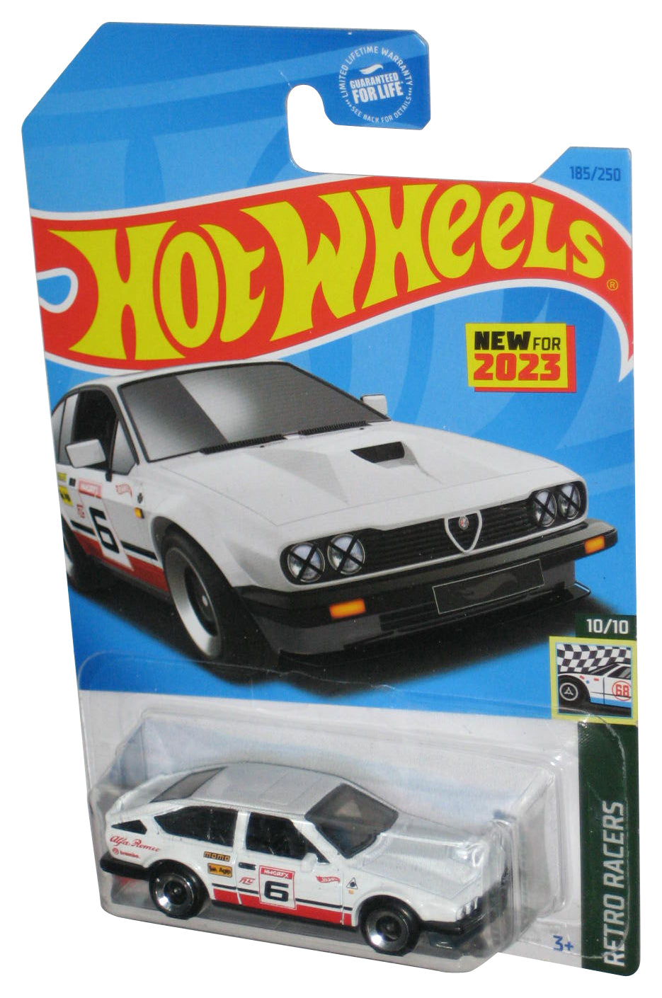 Hot Wheels Retro Racers 10/10 (2023) White Alfa Romeo GTV6 3.0 Toy Car 185/250
