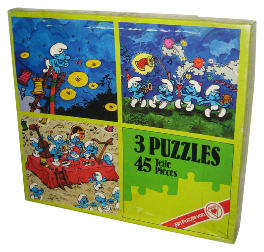 The Smurfs Peyo 45pc Puzzle Vintage Box Set - (3 Puzzles)
