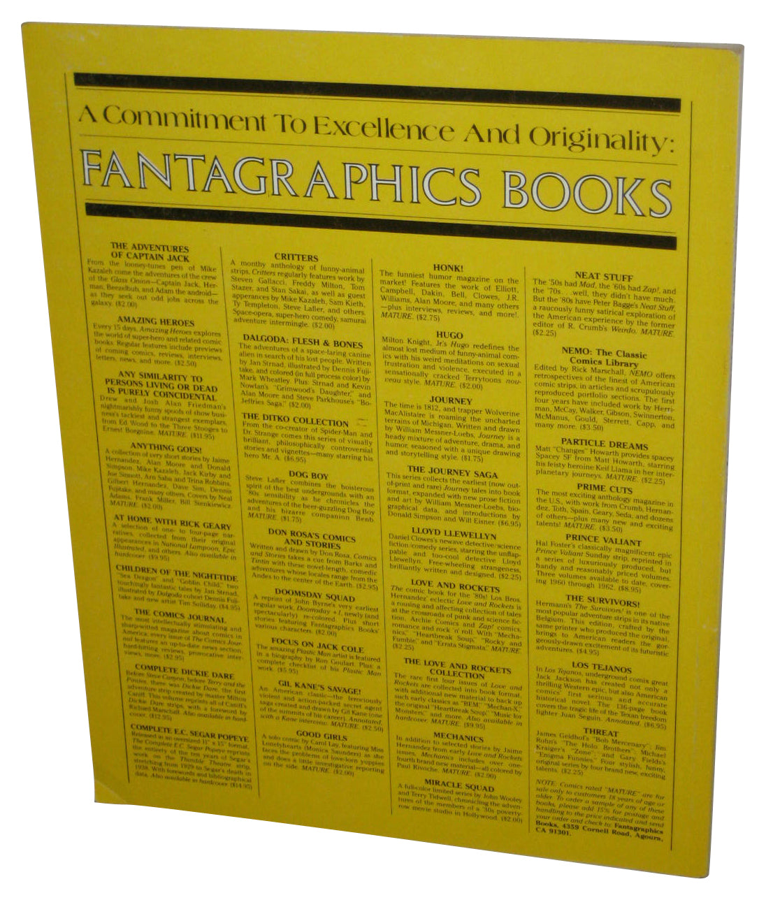 Focus On Jack Cole (1986) Fantagraphics Paperback Book - (Plastic Man Cover)