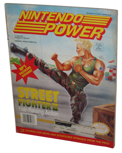 Nintendo Power July 1992 Vol. 38 Magazine Book w/ Wings Aces High 2 Poster - (Street Fighter II Cover)