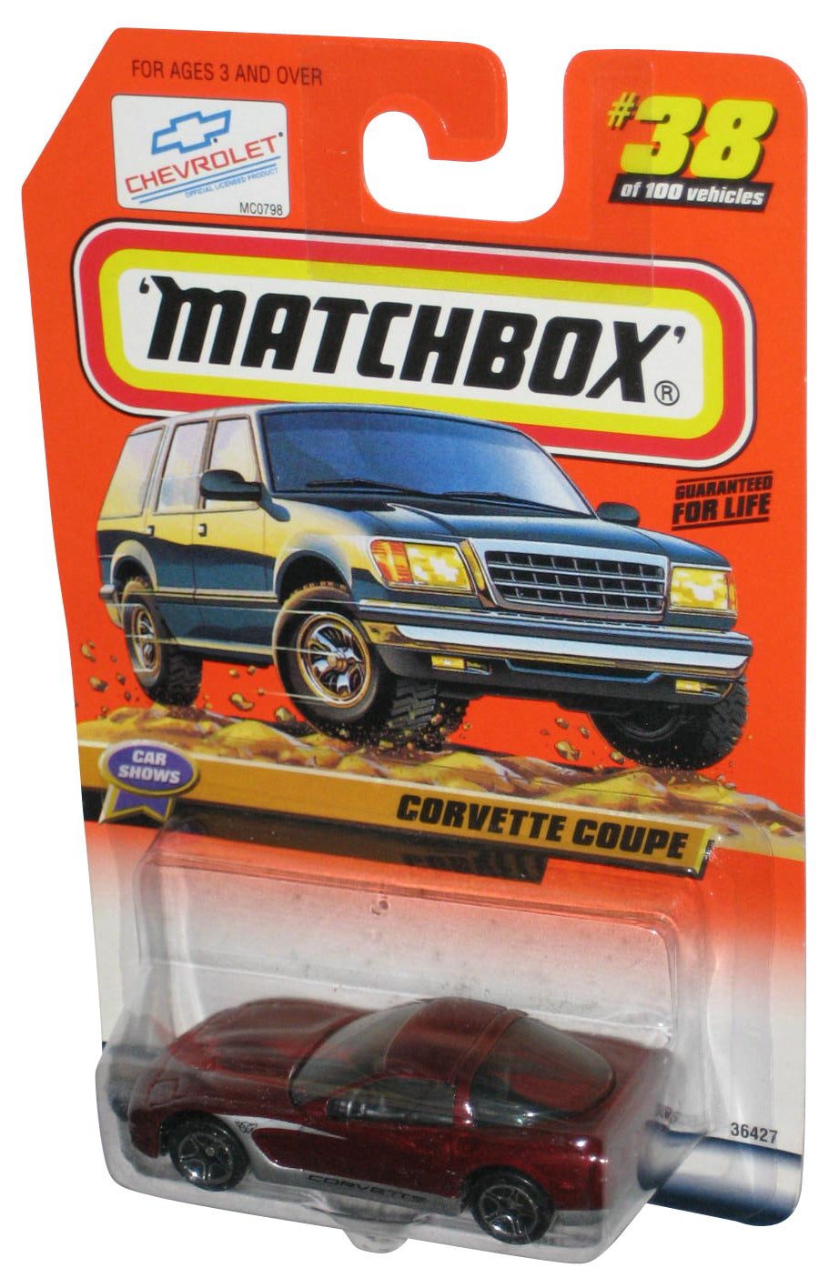 Matchbox Car Shows (1998) Red Corvette Coupe Toy Car #38/100