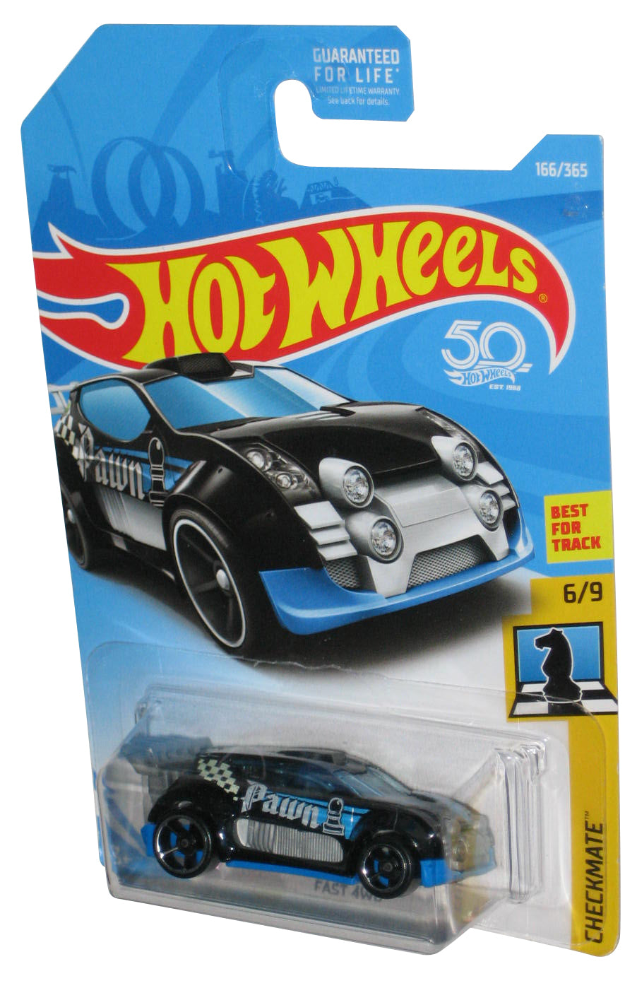 Hot Wheels Checkmate 6/9 (2017) Black Fast 4WD Toy Car 166/365