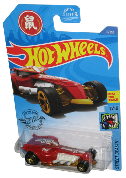 Hot Wheels Street Beasts 7/10 (2017) Red Ratical Racer Toy Car 91/250