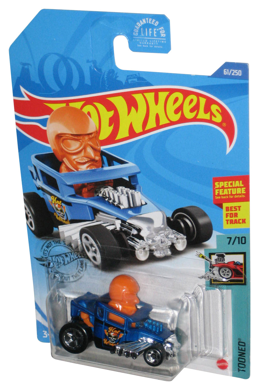 Hot Wheels Tooned 7/10 (2017) Blue Skull Shaker Toy Car 61/250