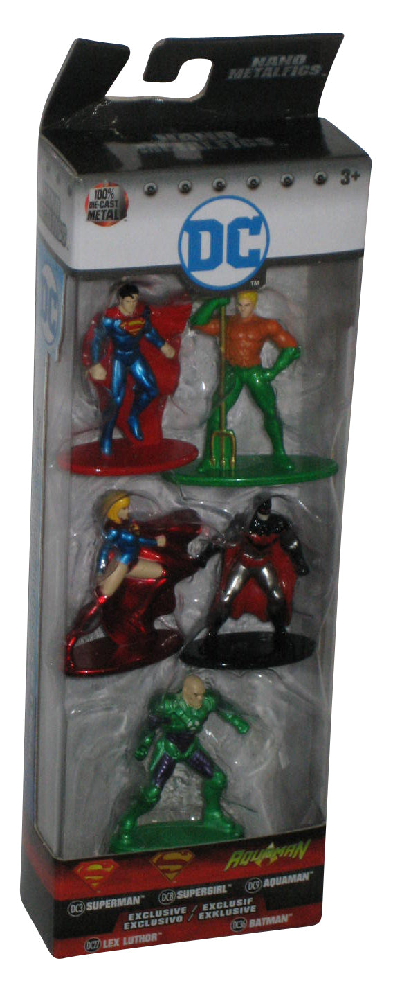 DC Comics Nano Metalfigs Jada Toys Diecast Mini Figure 5-Pack Set - (Superman, Supergirl, Aquaman, Lex Luthor & Batman Exclusives)