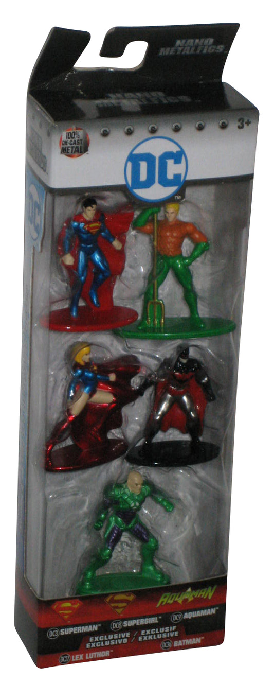 DC Comics Nano Metalfigs Jada Toys Diecast Mini Figure 5-Pack Set - (Superman, Supergirl, Aquaman, Lex Luthor & Batman Exclusives)