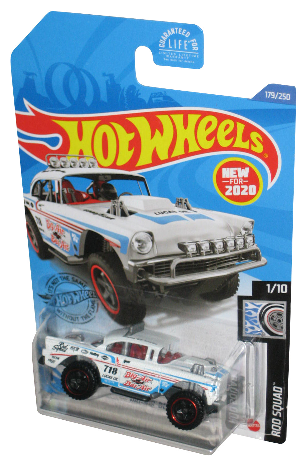 Hot Wheels Rod Squad 1/10 (2020) White Big-Air Bel-Air Toy Car 179/250
