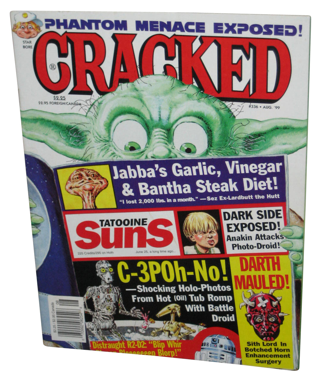 Cracked Star Wars Yoda Cover Aug' 99 Magazine Book #336