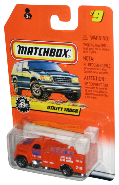 Matchbox Series 2 (1997) Orange Response Unit Utility Truck Toy #9 - (Card Minor Wear)