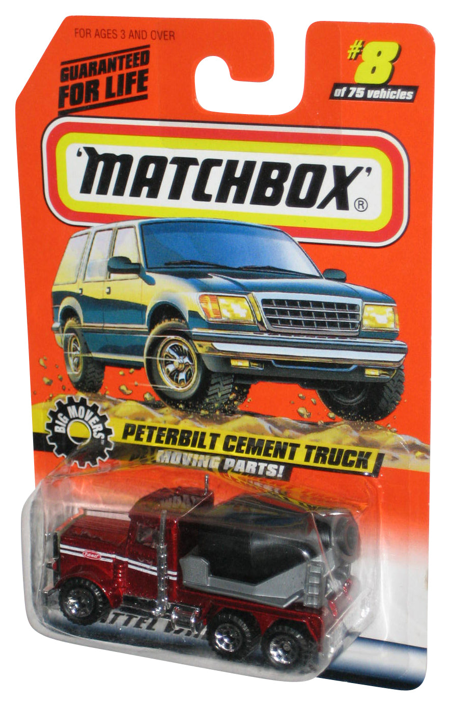 Matchbox Big Movers Series 2 (1997) Red Peterbilt Cement Toy Truck #8/75 - (Plastic Dented)