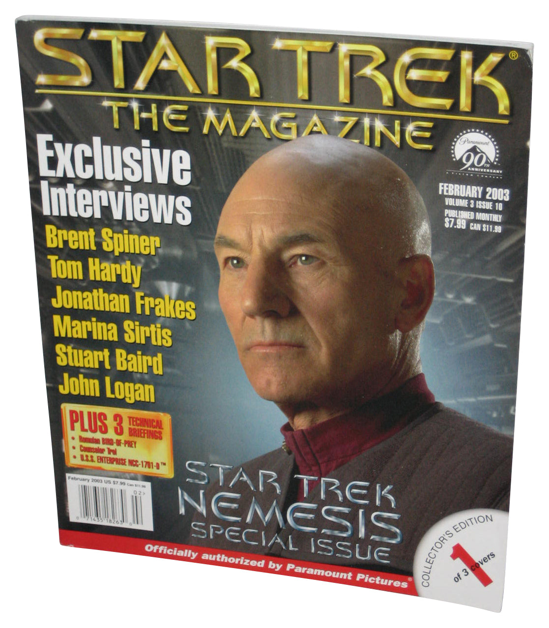 Star Trek Nemesis The Magazine Book February 2003 Vol. 3 Issue 10 - (Patrick Stewart Picard Cover)