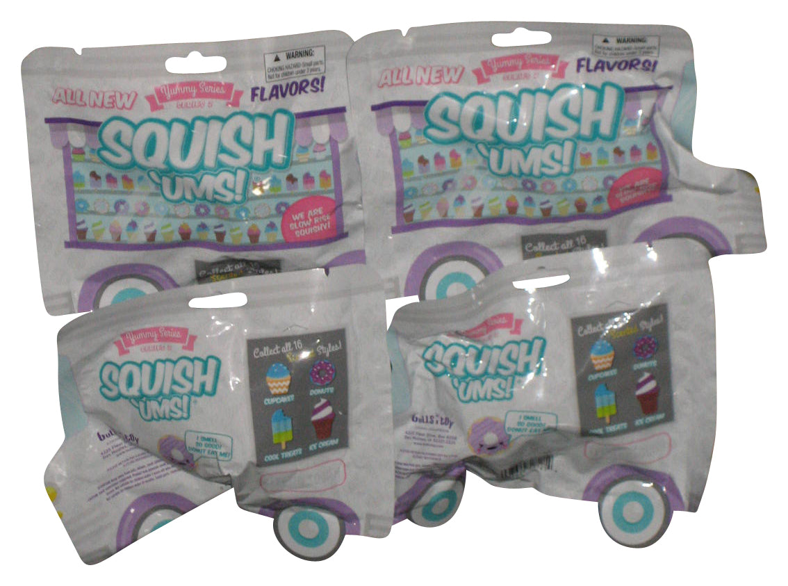 Squish 'Ums Yummy Series 2 Toy Random Mystery Blind Pack - (Lot of 4) - Cool Treats Cupcakes Donuts Ice Cream