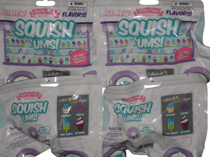 Squish 'Ums Yummy Series 2 Toy Random Mystery Blind Pack - (Lot of 4) - Cool Treats Cupcakes Donuts Ice Cream
