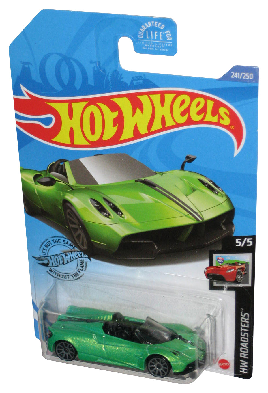 Hot Wheels HW Roadsters 5/5 (2017) Green '17 Pagani Huayra Roadster Toy Car 241/250