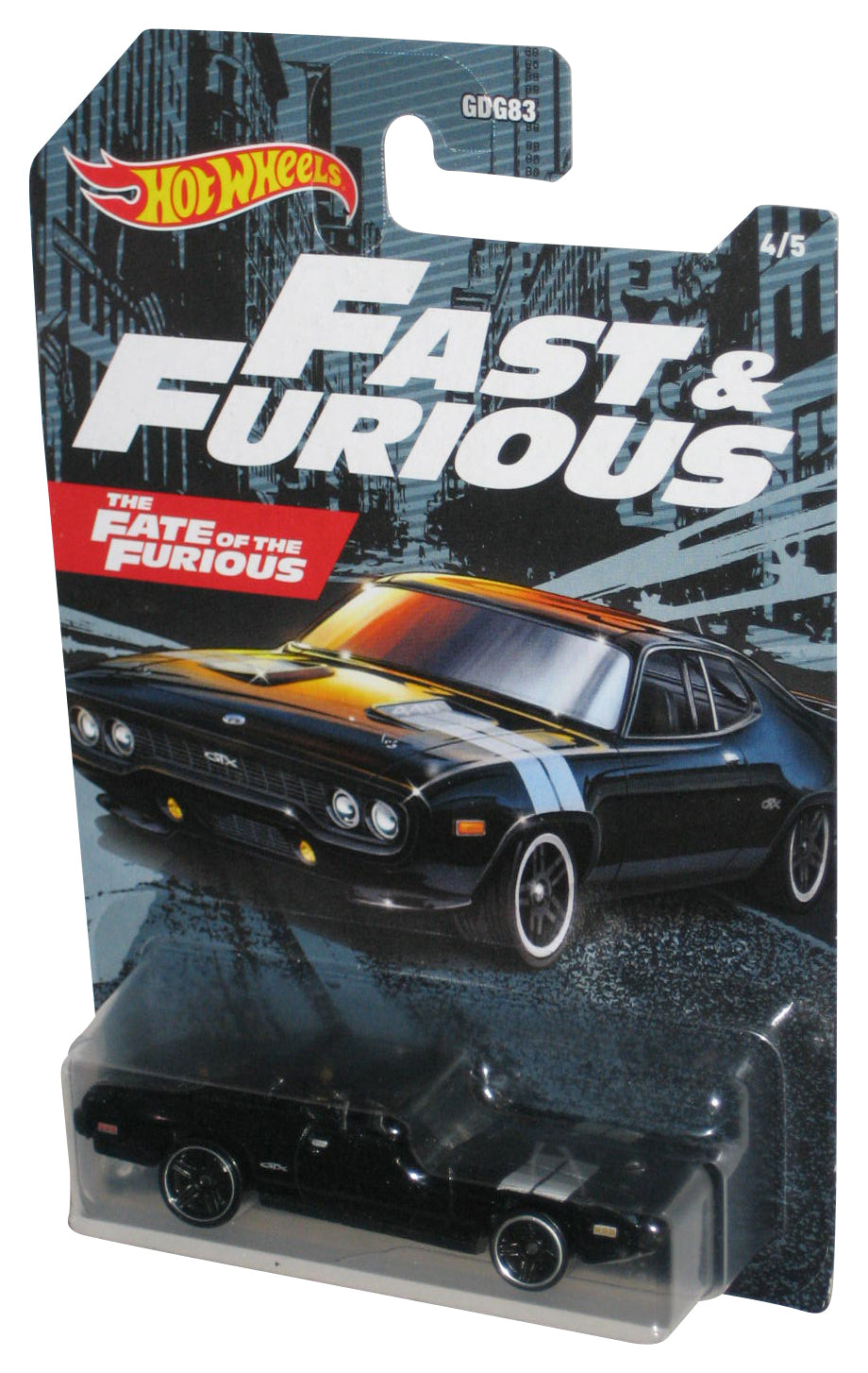 Hot Wheels Fate Fast & Furious (2020) Black '71 Plymouth GTX Toy Car 4/5