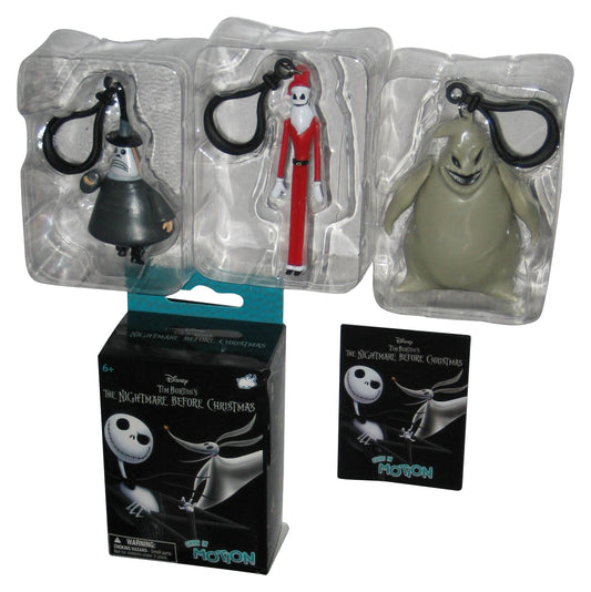 Disney Nightmare Before Christmas Chibi In Motion Figure Keychain Set - (Santa Jack, Oogie Boogie & The Mayor)