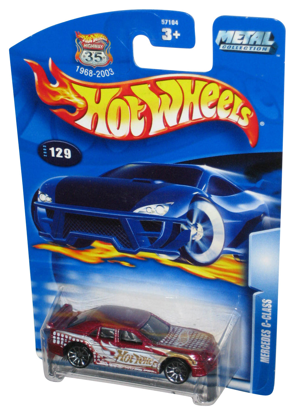 Hot Wheels Mercedes C-Class (2002) Mattel Red Die-Cast Toy Car #129