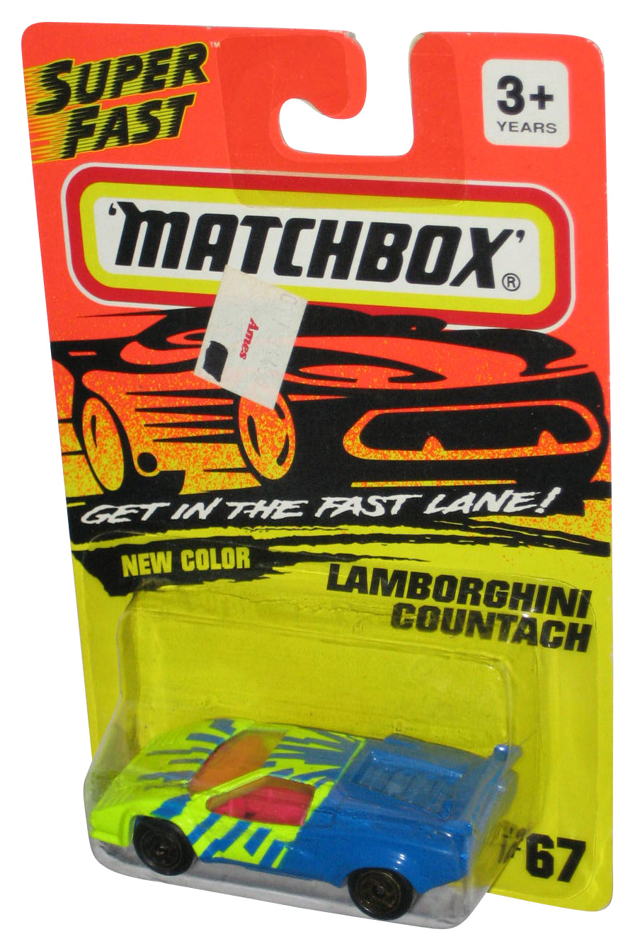 Matchbox Lamborghini Countach Blue & Green Toy Car #67 - (Get In The Fast Lane New Color)