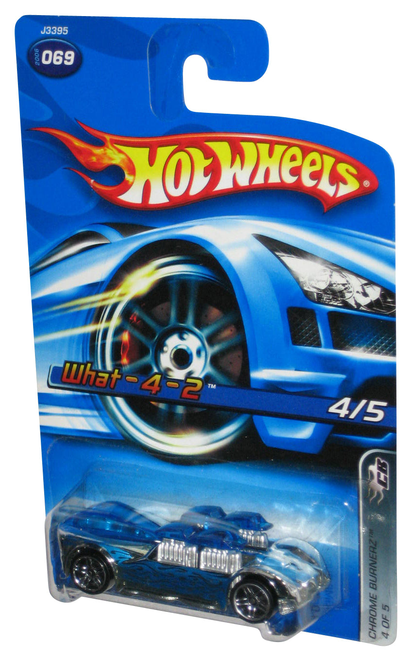 Hot Wheels Chrome Burnerz 4/5 (2006) Blue What-4-2 Toy Car #069