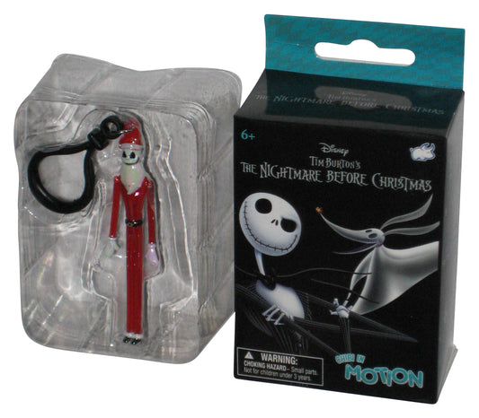 Disney Nightmare Before Christmas Chibi In Motion Santa Jack Skellington Figure Keychain