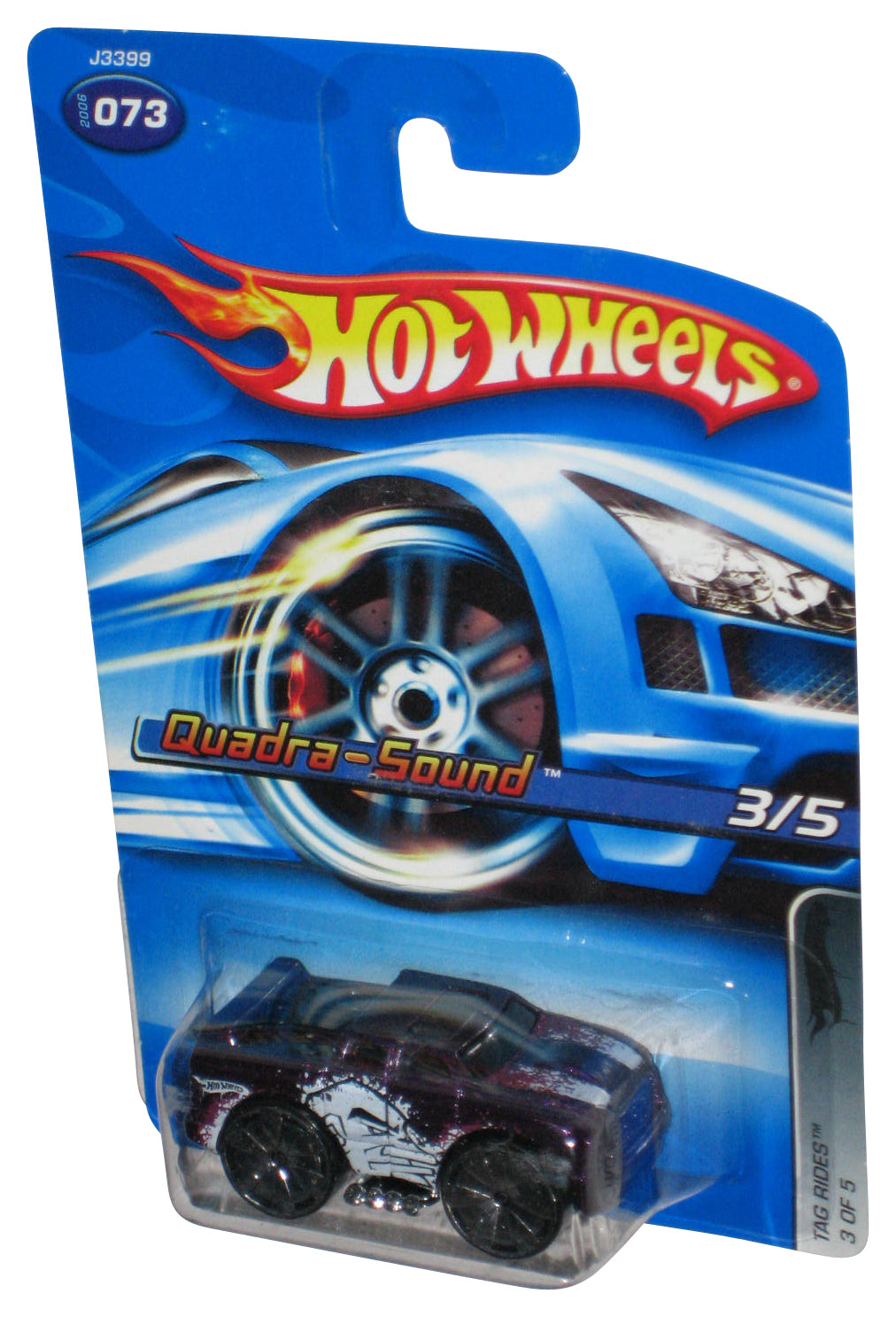 Hot Wheels Tag Rides 3/5 (2006) Purple Quadra-Sound Toy Car #073