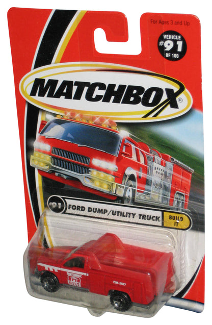 Matchbox Build It (2000) Ford Dump Utility Truck Red Toy #91/100