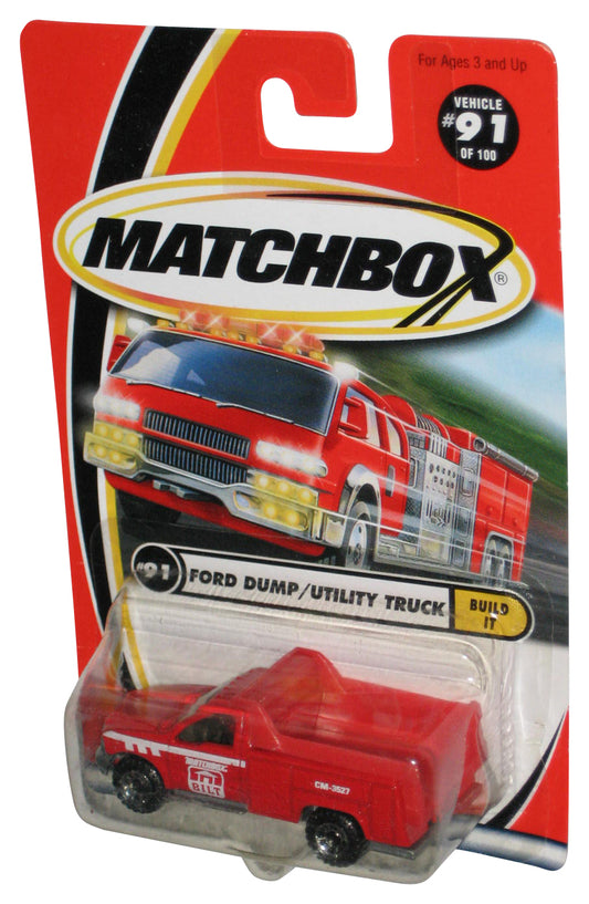 Matchbox Build It (2000) Ford Dump Utility Truck Red Toy #91/100