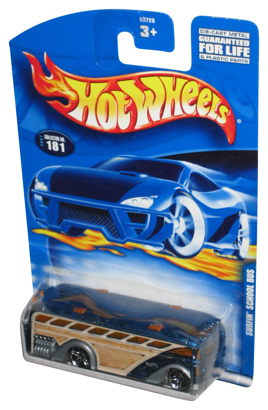 Hot Wheels Surfin' School Bus (2001) Collector Blue Toy Bus #181