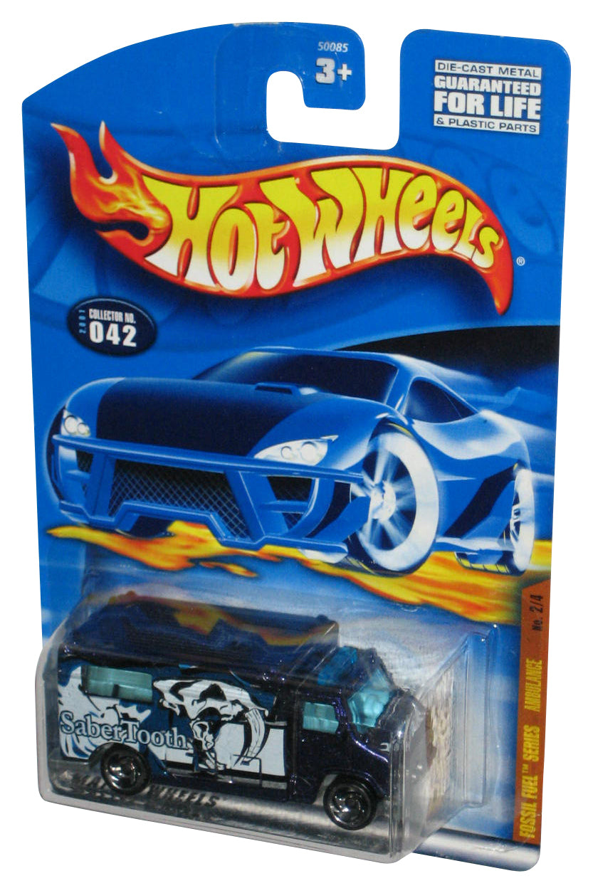 Hot Wheels Fossil Fuel SaberTooth 2/4 (2001) Blue Ambulance Toy #042