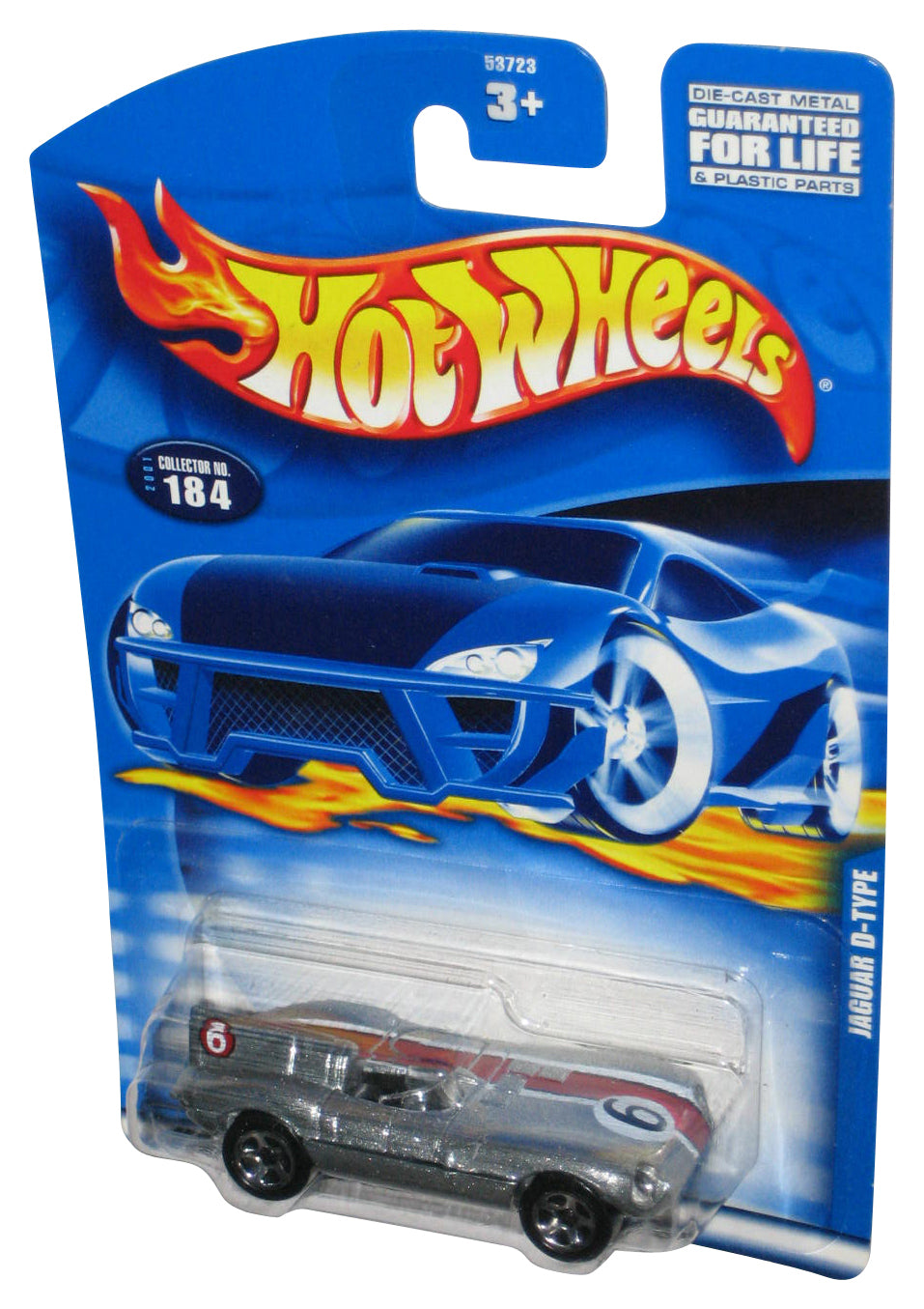 Hot Wheels Jaguar D-Type (2001) Silver Collector Toy Car #184