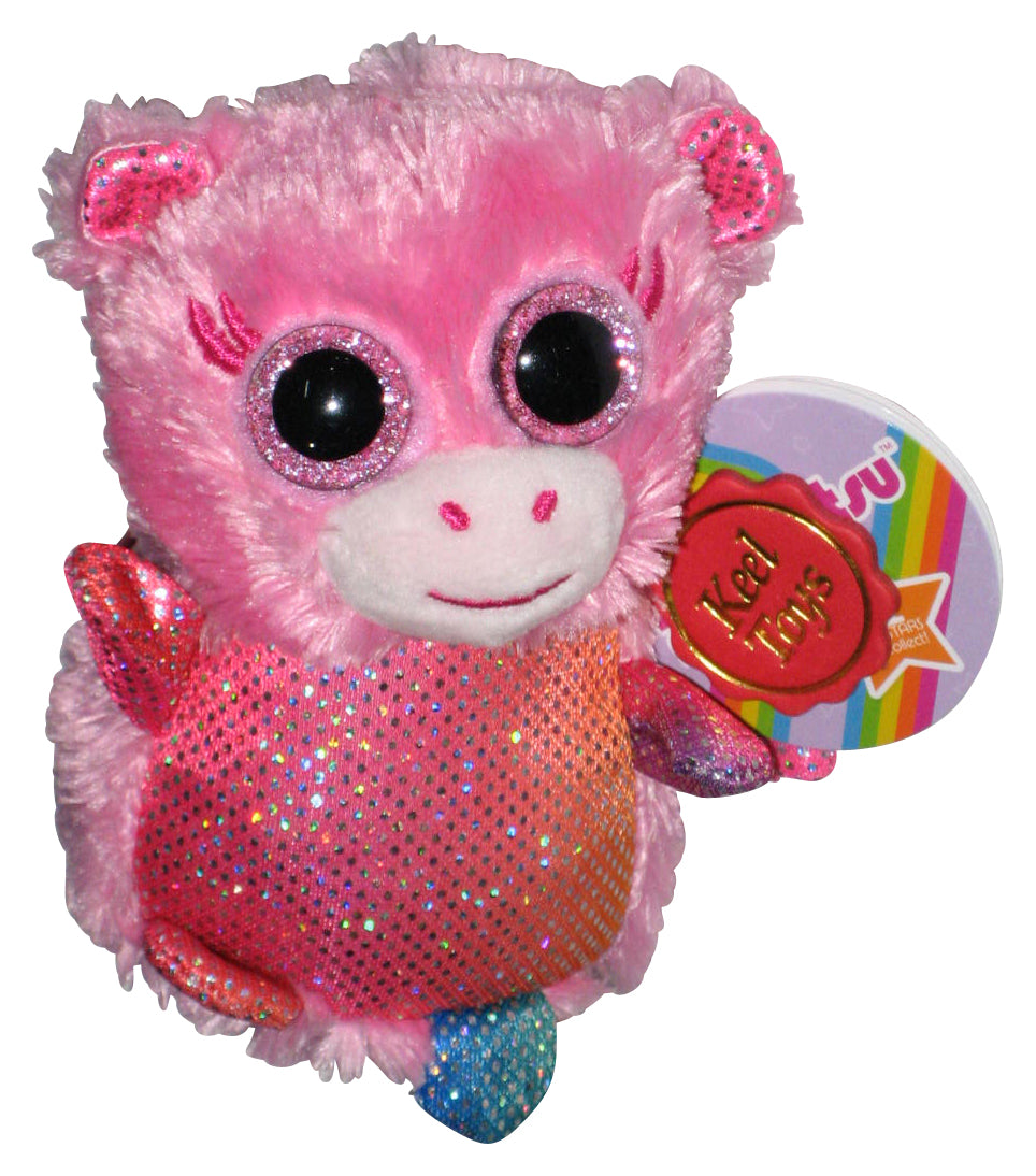 Mini Motsu All Stars Keel Toys Rosa Pink Dragon 4-Inch Bean Bag Plush