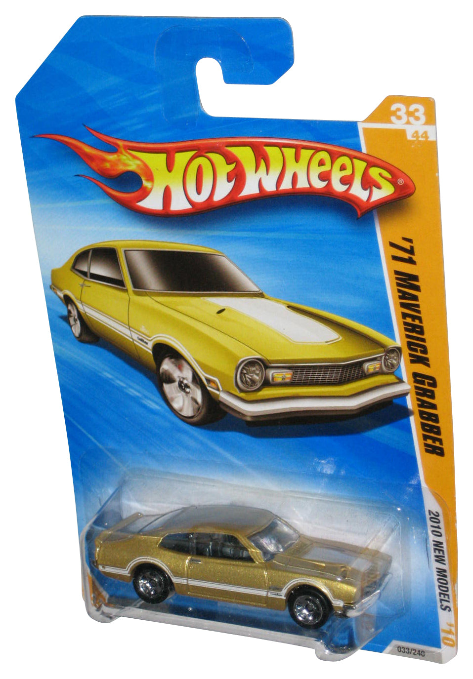 Hot Wheels 2010 New Models '10 33/44 Gold '71 Maverick Grabber Car 033/240