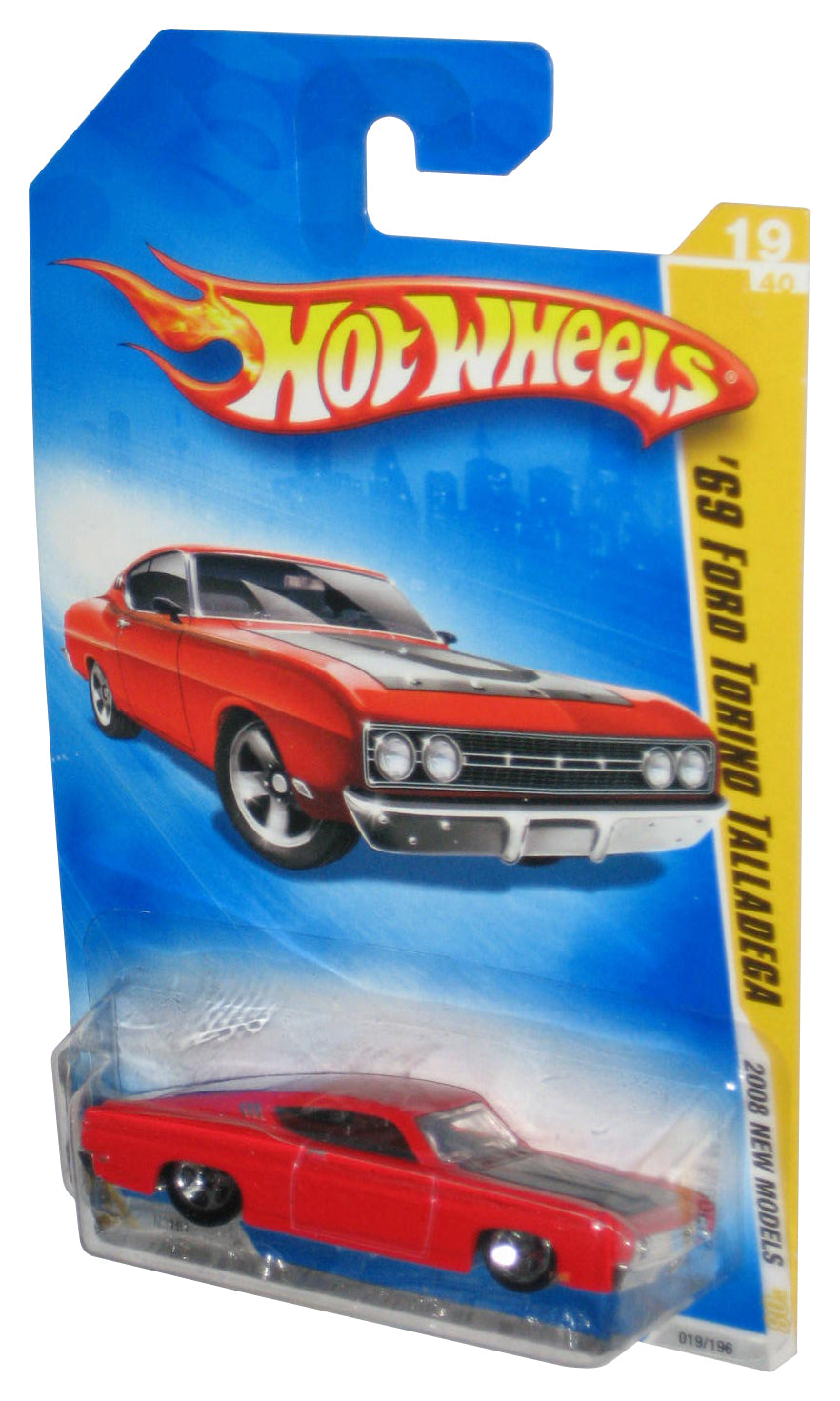 Hot Wheels 2008 New Models Red '69 Ford Torino Talladega Toy Car 019/196