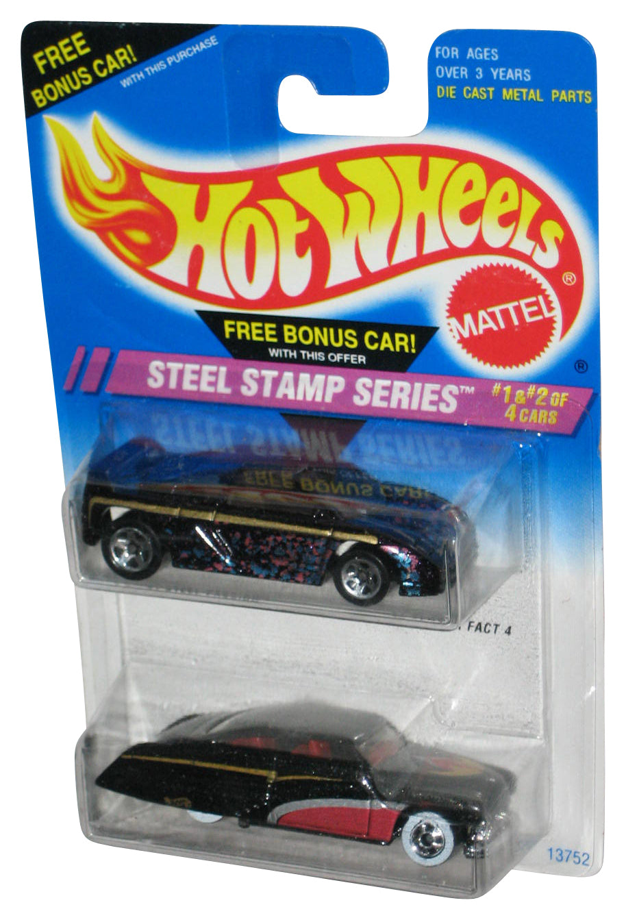 Hot Wheels Steel Stamp Series (1994) Passion & Zender Fact 4 Toy Car 2-Pack