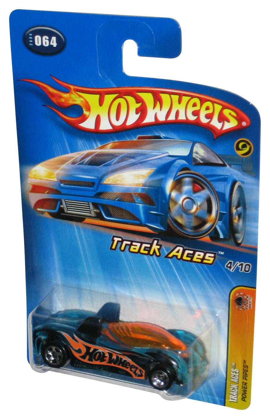 Hot Wheels Track Aces 4/10 (2005) Blue Power Pipes Toy Car #064