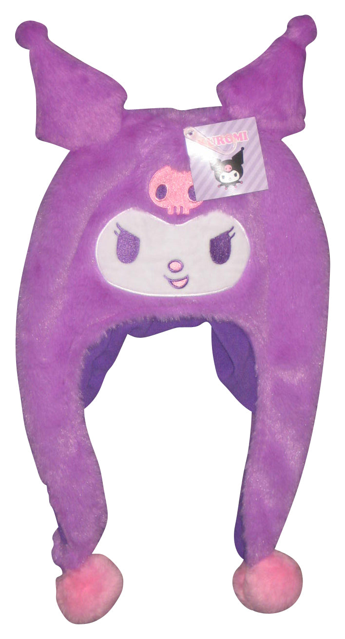 Hello Kitty Kuromi Face Concept One Lavander Purple & Pink Faux Fur Hat