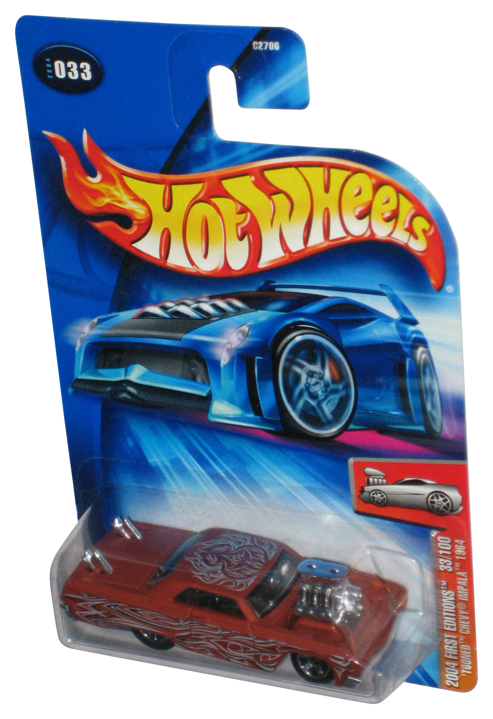 Hot Wheels 2004 First Editions 33/100 Tooned Chevy Impala 1964 Mattel Brown Car #033