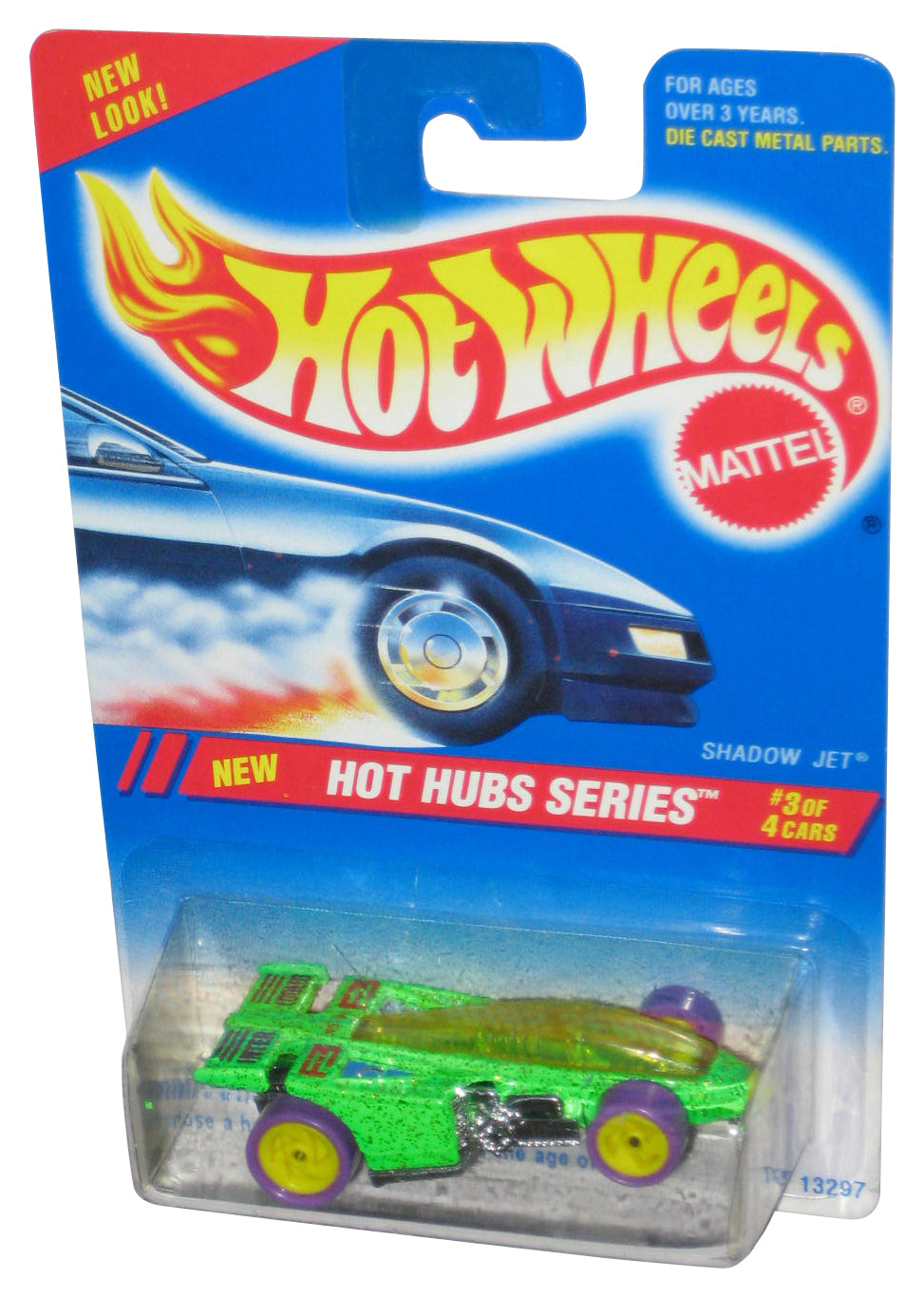 Hot Wheels Hot Tubs (1994) Green Shadow Jet Toy Car 3/4