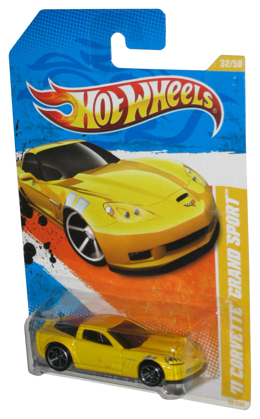 Hot Wheels 2011 New Models 32/50 Yellow '11 Corvette Grand Sport Car 32/244