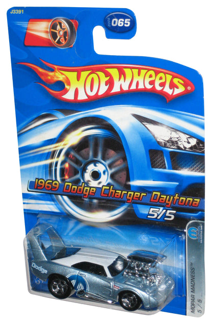 Hot Wheels Mopar Madness 5/5 (2006) Light Blue 1969 Dodge Charger Daytona Car #065 - (Faster Than Ever Red Racing Wheel Card)