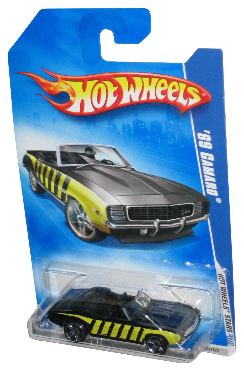 Hot Wheels Stars '08 Black & Yellow '69 Camaro Toy Car 097/172