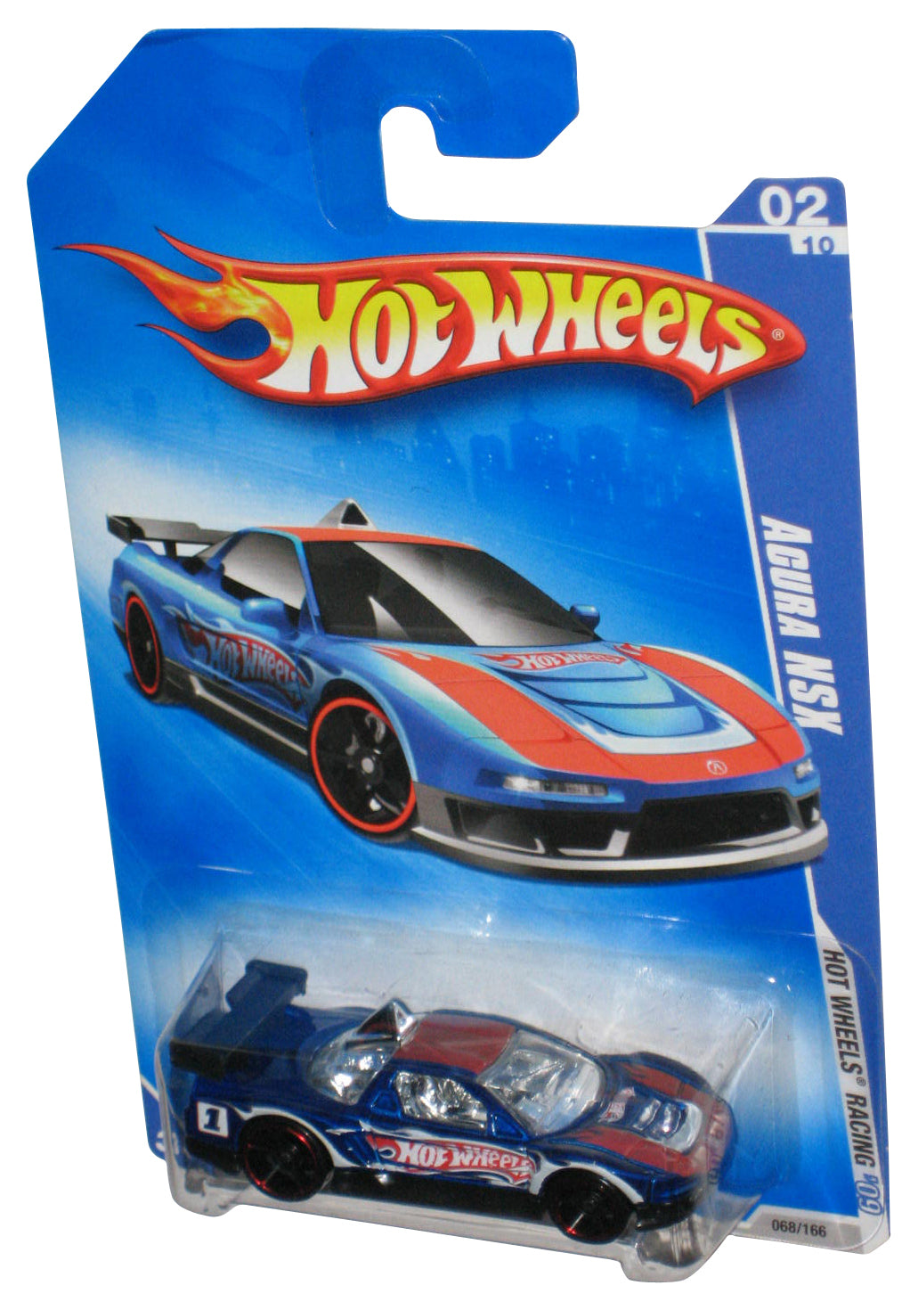 Hot Wheels Racing '09 02/10 Blue Acura NSX (2008) Toy Car 068/166
