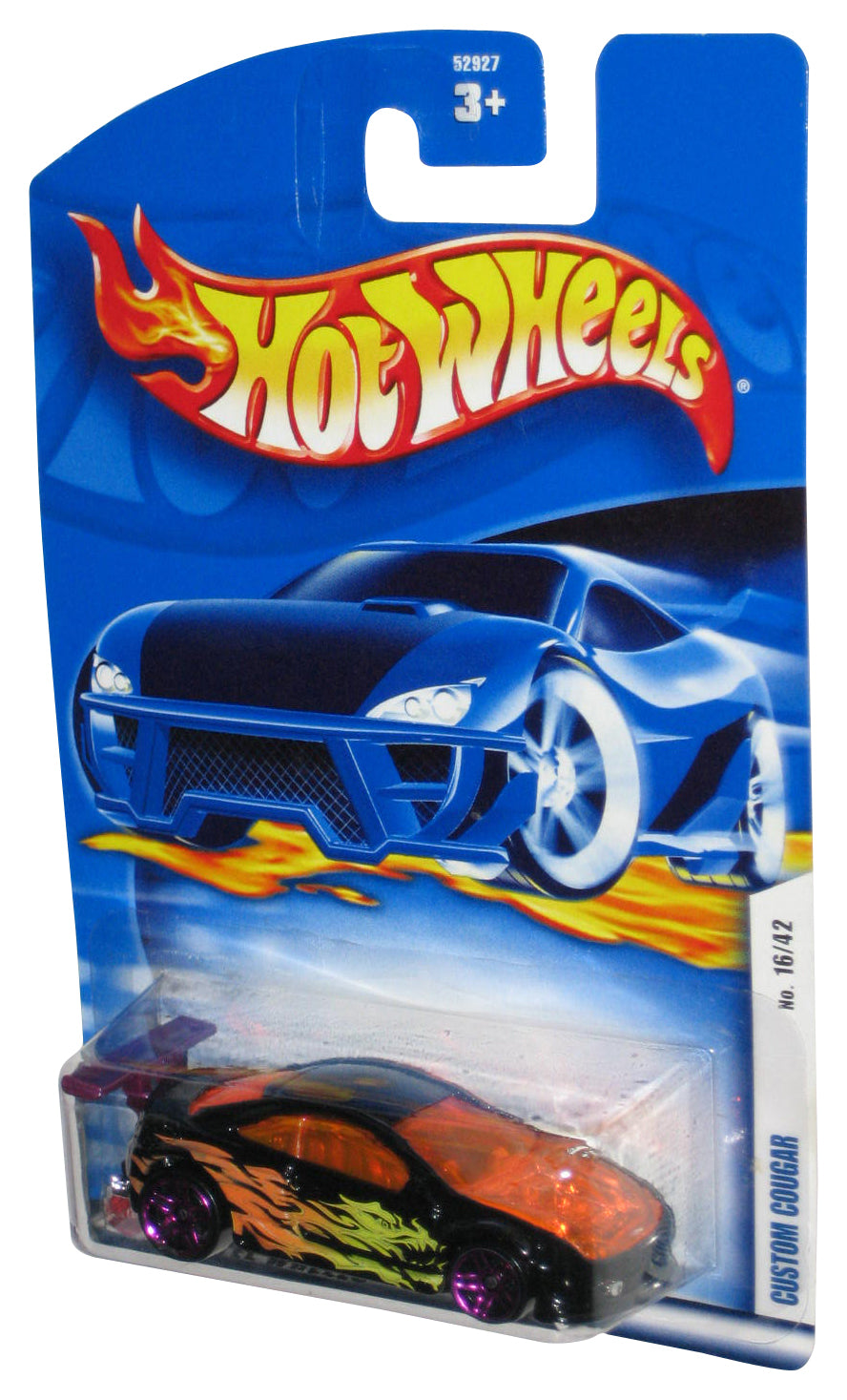 Hot Wheels 2002 First Editions 16/42 Black Custom Cougar Car Toy #028