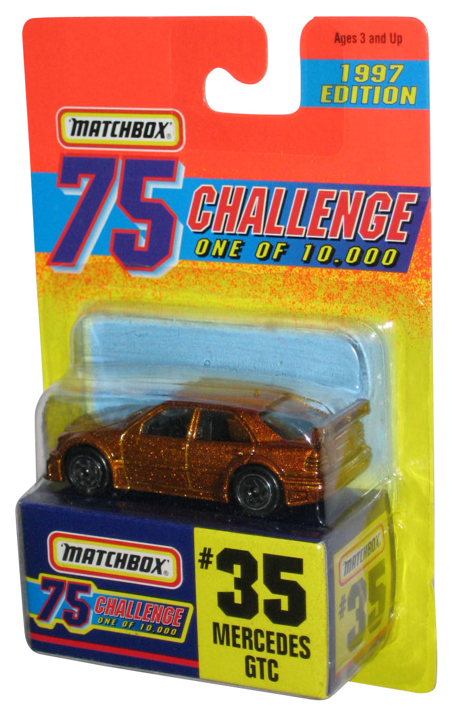 Matchbox 75 Challenge (1997) Mattel Gold Mercedes GTC Toy Car #35